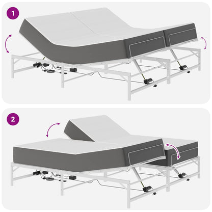 Elektrisch Verstelbaar Bedframe Wit 180 x 200 cm Staal