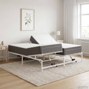 Elektrisch bedframe 90 x 213 cm wit staal