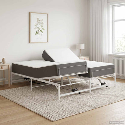 Elektrisch Verstelbaar Bedframe Wit 90 x 213 cm Staal