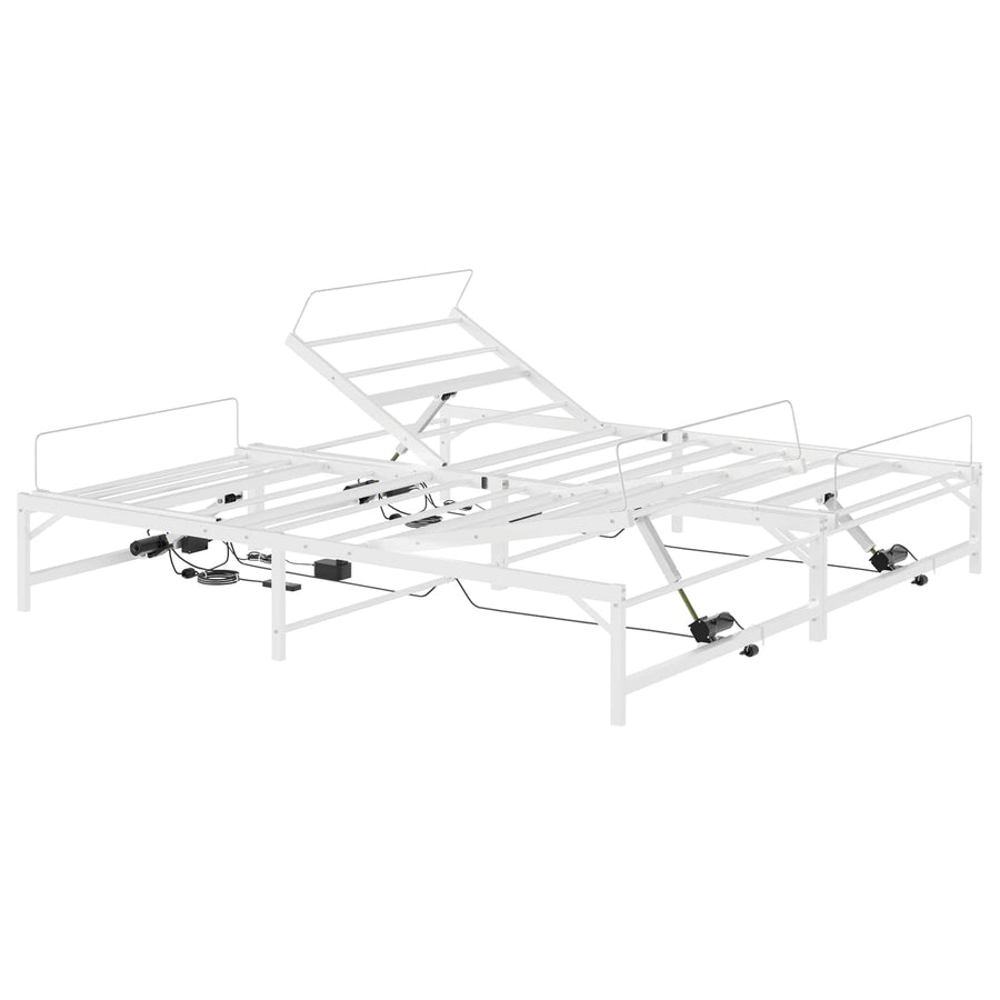 Elektrisch Verstelbaar Bedframe Wit 90 x 213 cm Staal