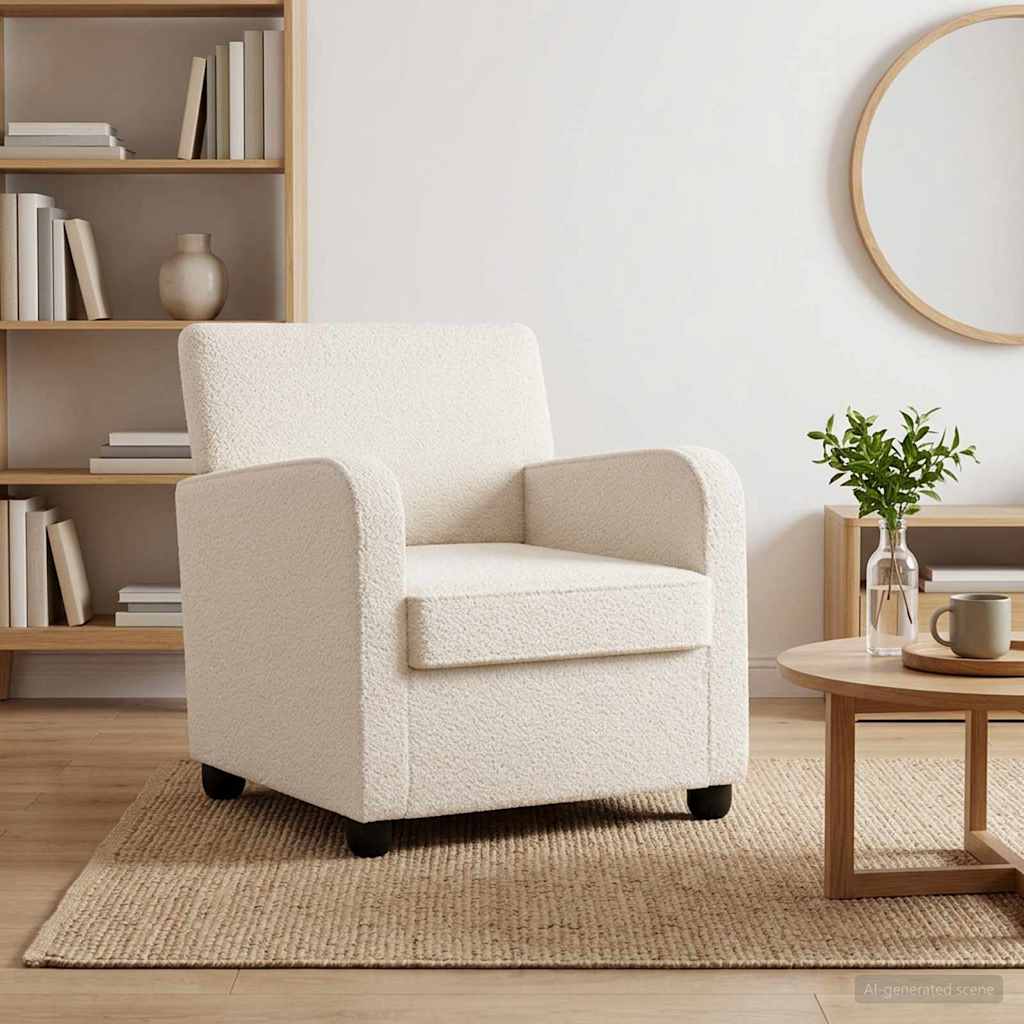 Fauteuil Crèmekleurig Kunstlamswol