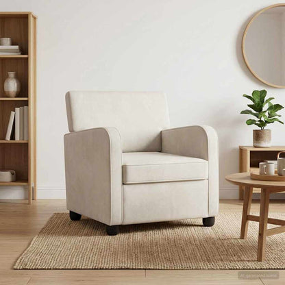 Fauteuil Crèmekleurig fluweel