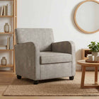 Fauteuil lichtgrijs imitatie suède