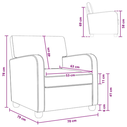 Fauteuil Lichtgrijs Nep Suede Leer
