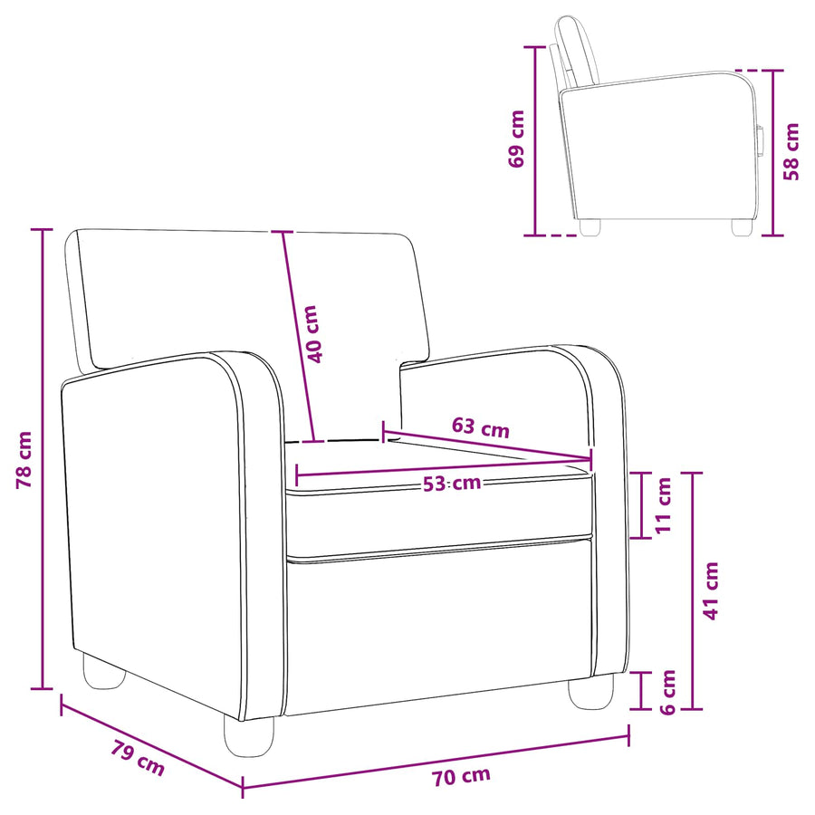 Fauteuil Lichtgrijs Nep Suede Leer