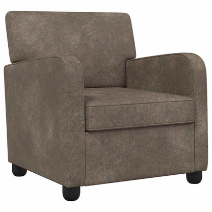 Fauteuil Donkergrijs Nep Suede Leer