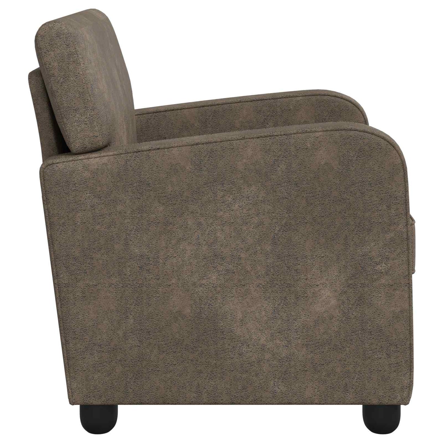 Fauteuil Donkergrijs Nep Suede Leer