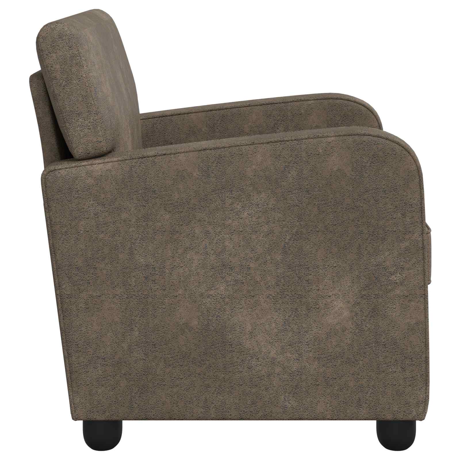 Fauteuil Donkergrijs Nep Suede Leer