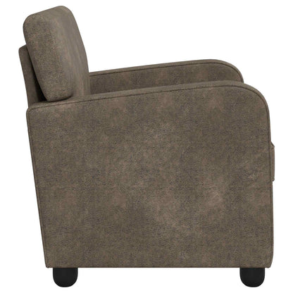 Fauteuil Donkergrijs Nep Suede Leer