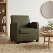 Fauteuil legergroen imitatie suède
