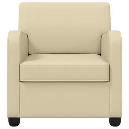 Fauteuil Crèmekleurig Kunstleer