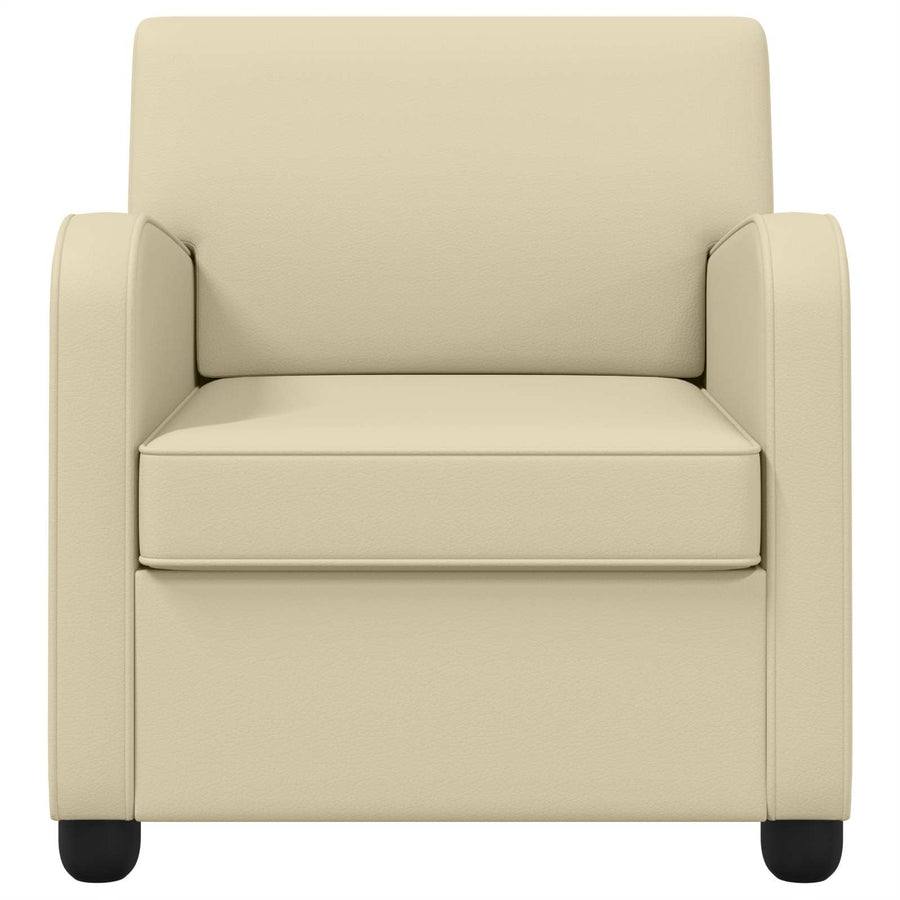 Fauteuil Crèmekleurig Kunstleer