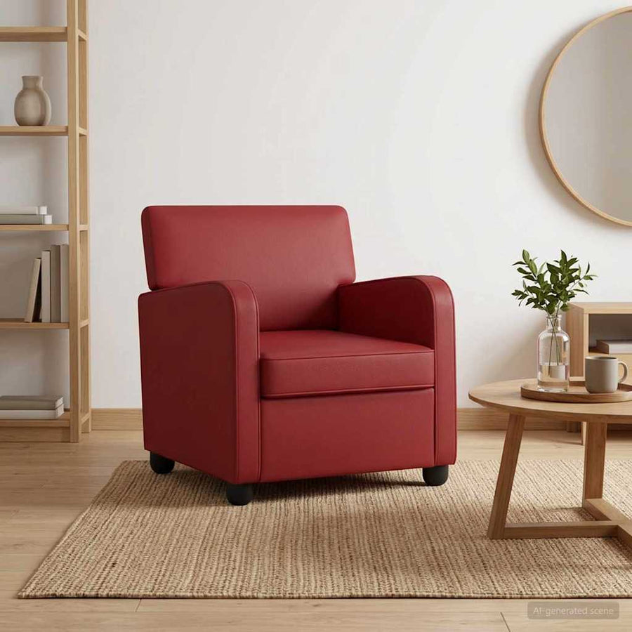 Fauteuil Wijnrood Kunstleer