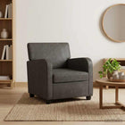 Fauteuil antiekzwart kunstleer 70x79x78 cm