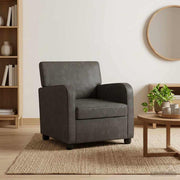 Fauteuil antiekzwart kunstleer 70x79x78 cm
