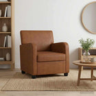 Fauteuil antiek bruin kunstleer 70x79x78 cm