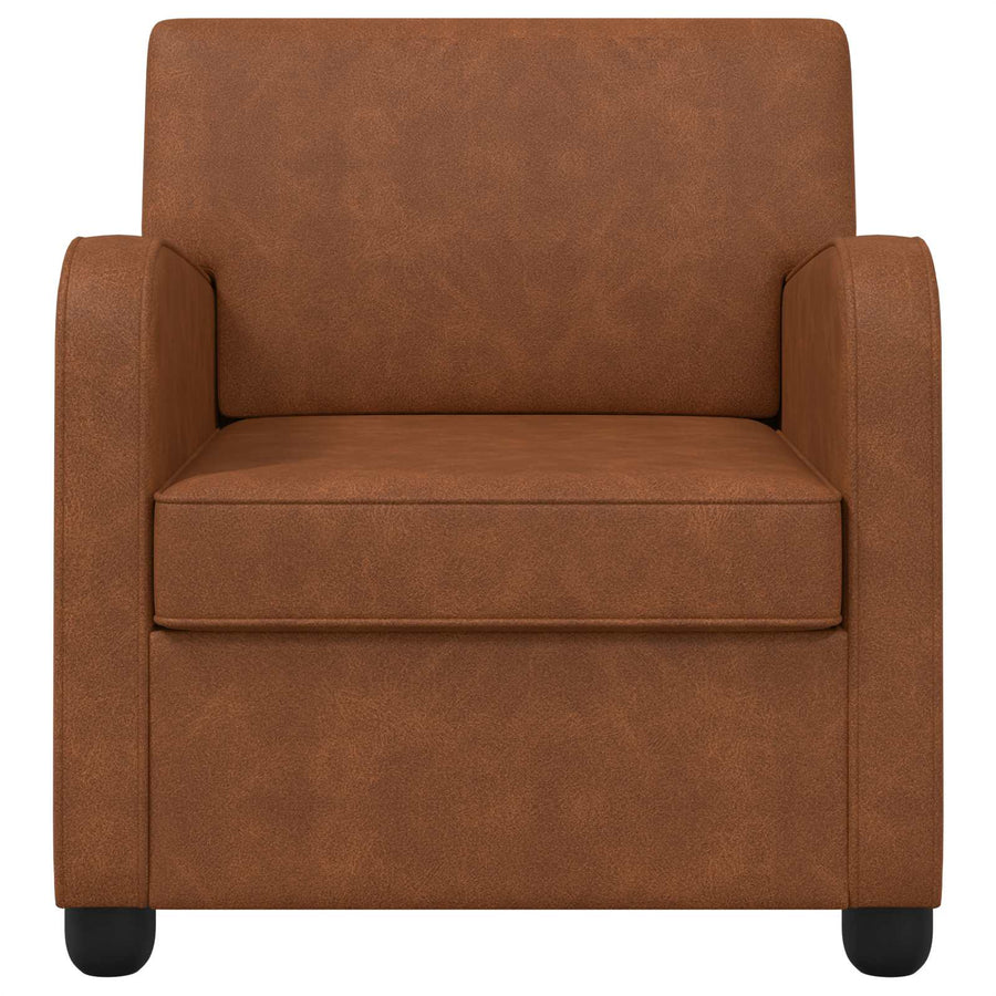 Fauteuil Antiek Bruin Kunstleer