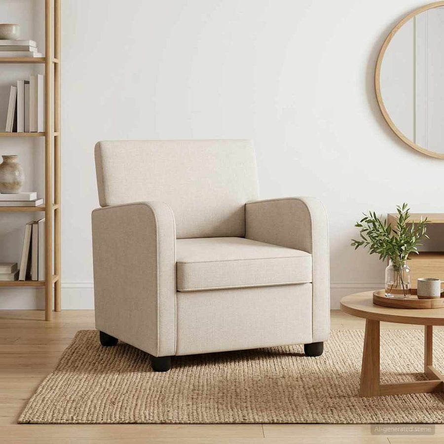 Fauteuil Crèmekleurig Chenille