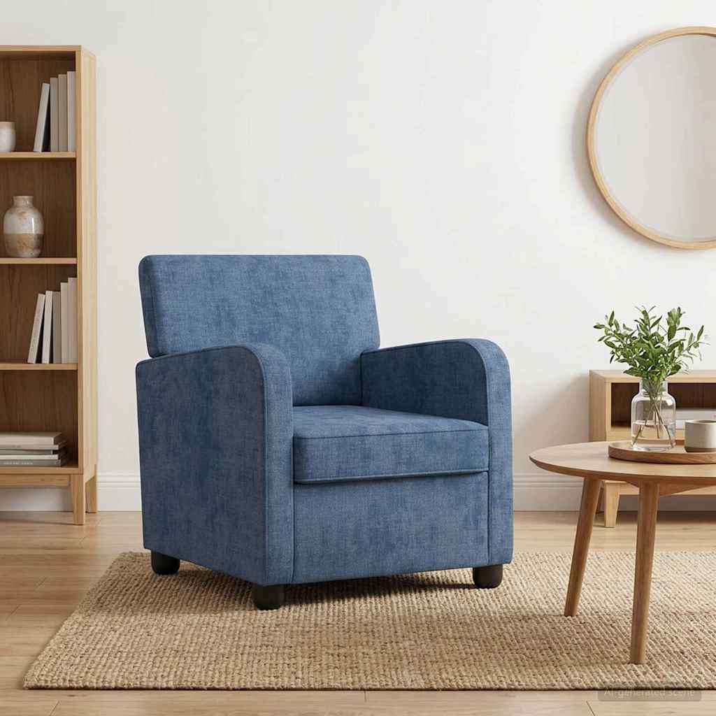 Fauteuil Blauw Chenille