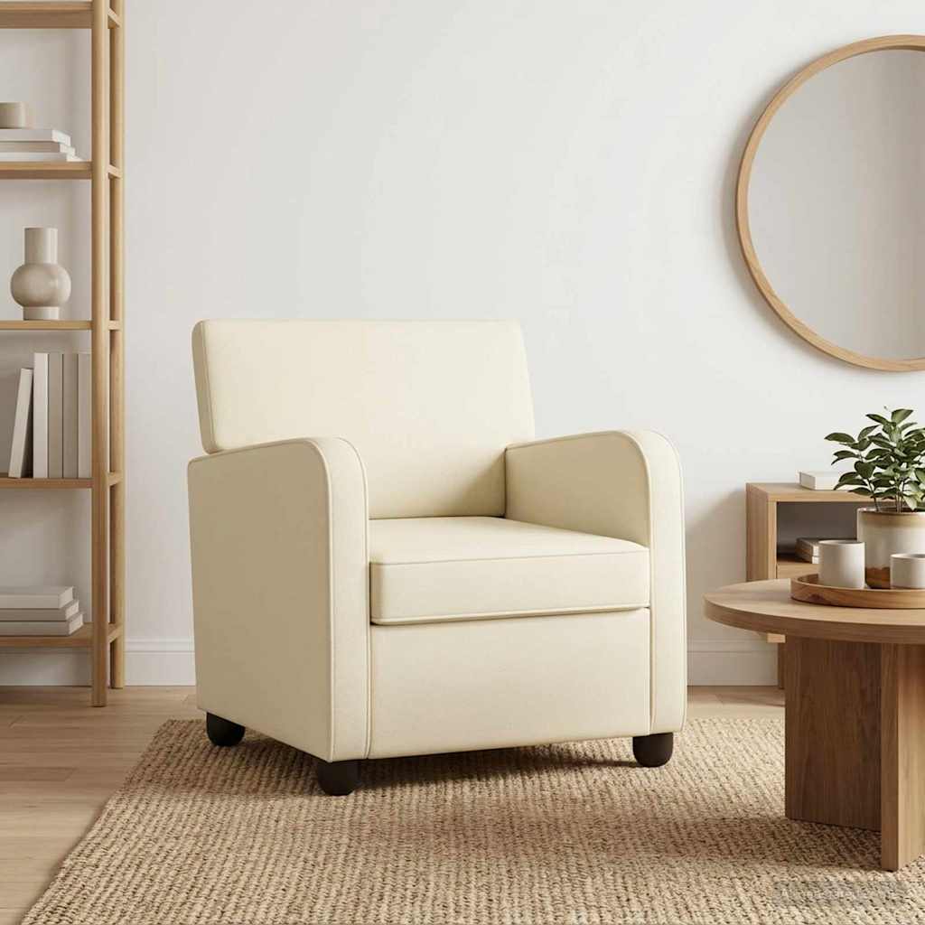 Fauteuil Crèmekleurig fluweel