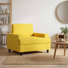 Fauteuil lichtgeel 110x98x85 cm stof