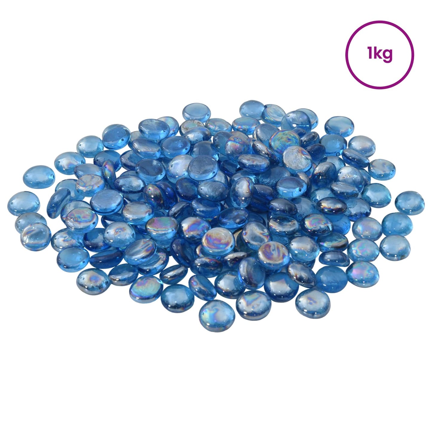 Glasnugget 17-19 mm Licht kobaltblauw Glas