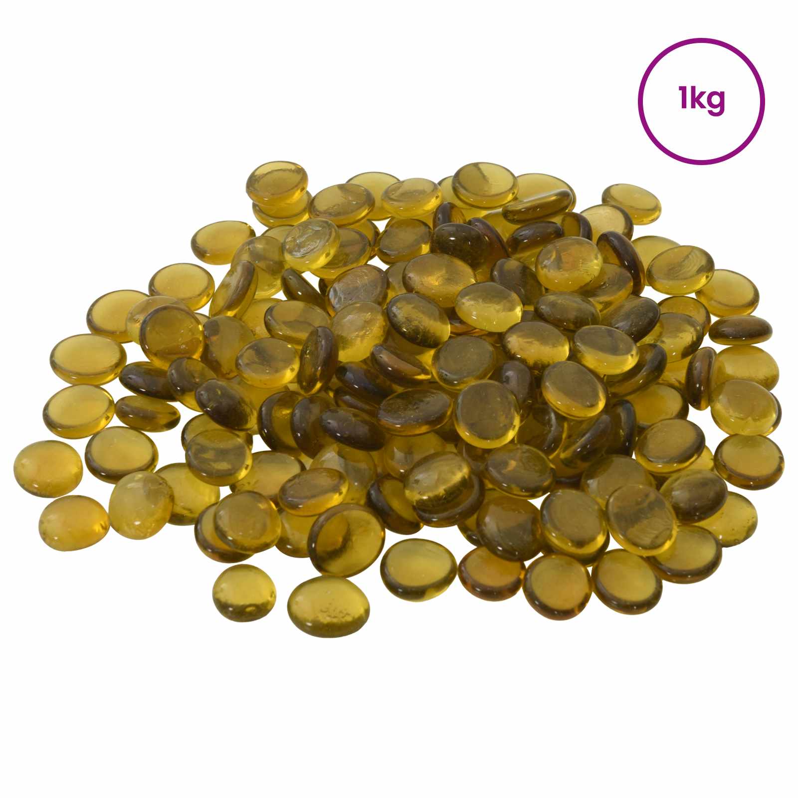 Glasnugget 17-19 mm Geel Glas