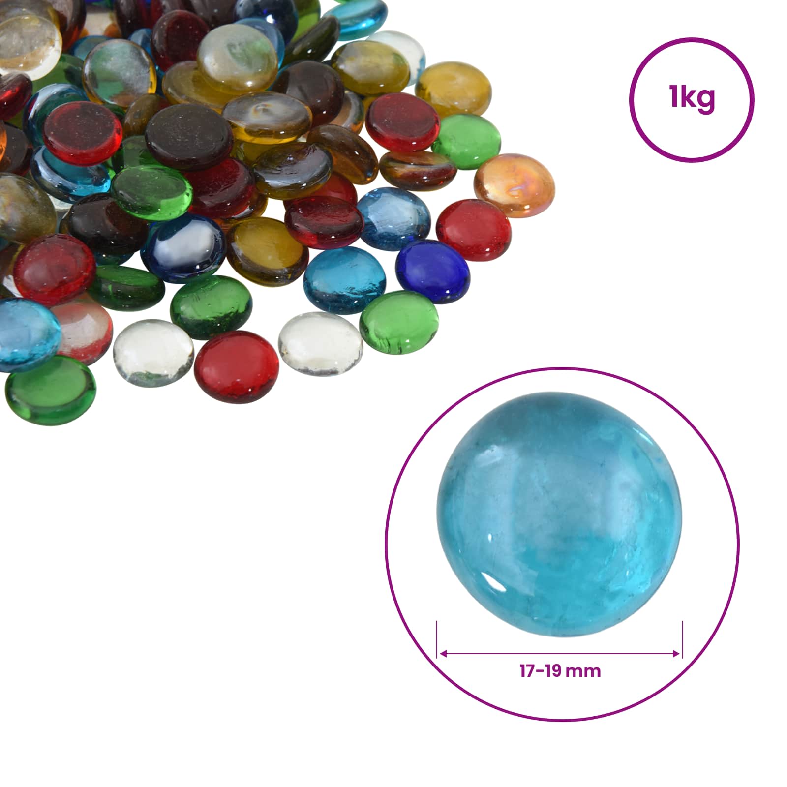 Glasnugget 17-19 mm Meerkleurig Glas