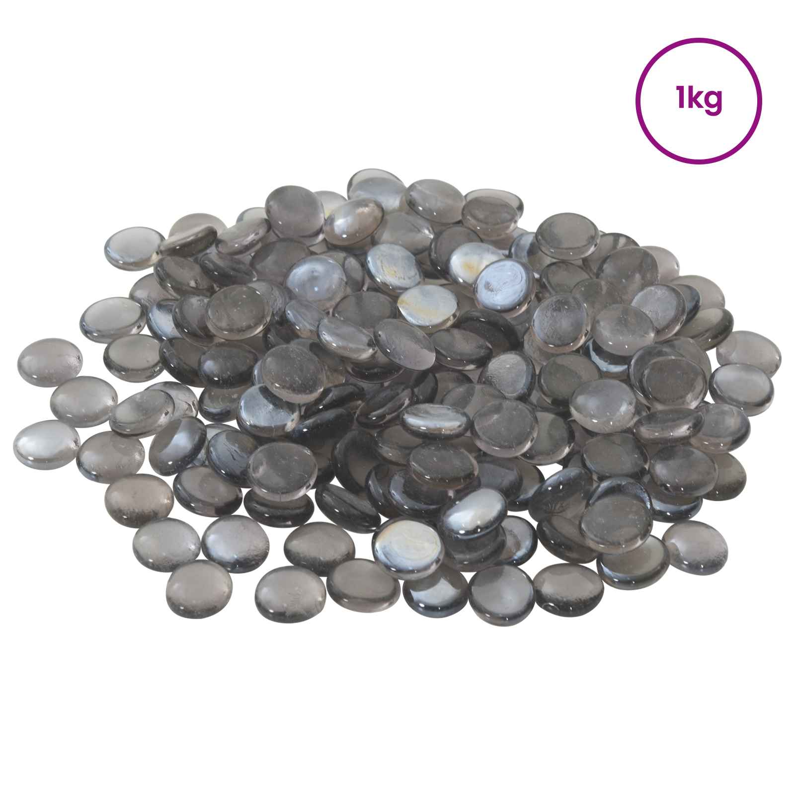 Glasnugget 17-19 mm Paarsgrijs Glas
