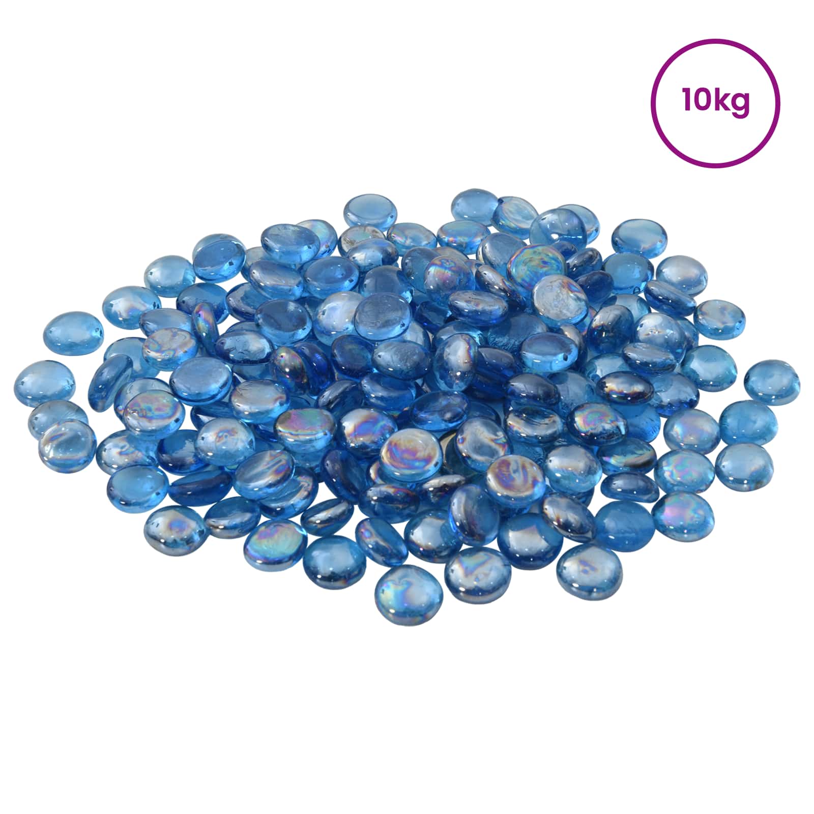 Glasnugget 17-19 mm Licht kobaltblauw Glas