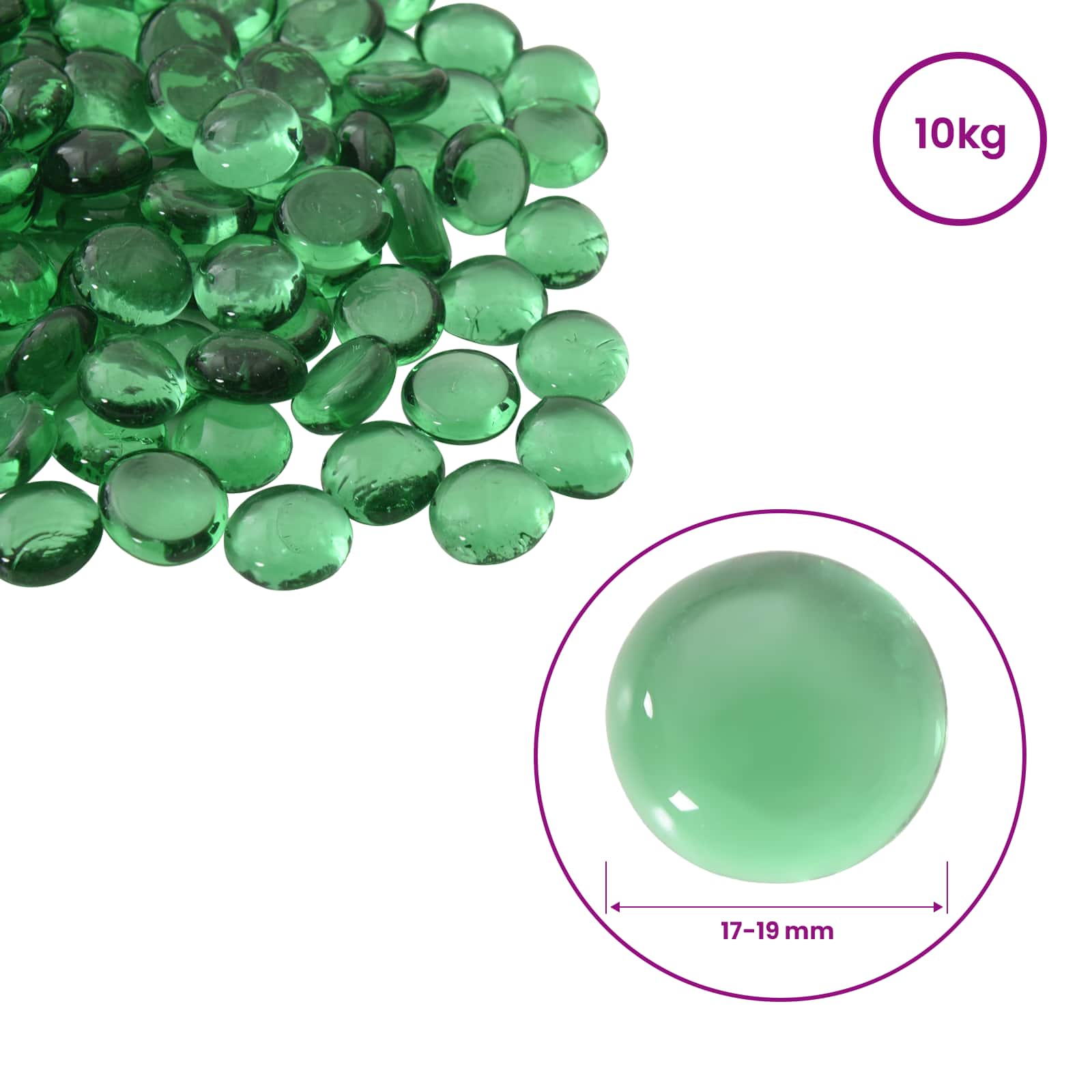 Glasnugget 17-19 mm Groen Glas