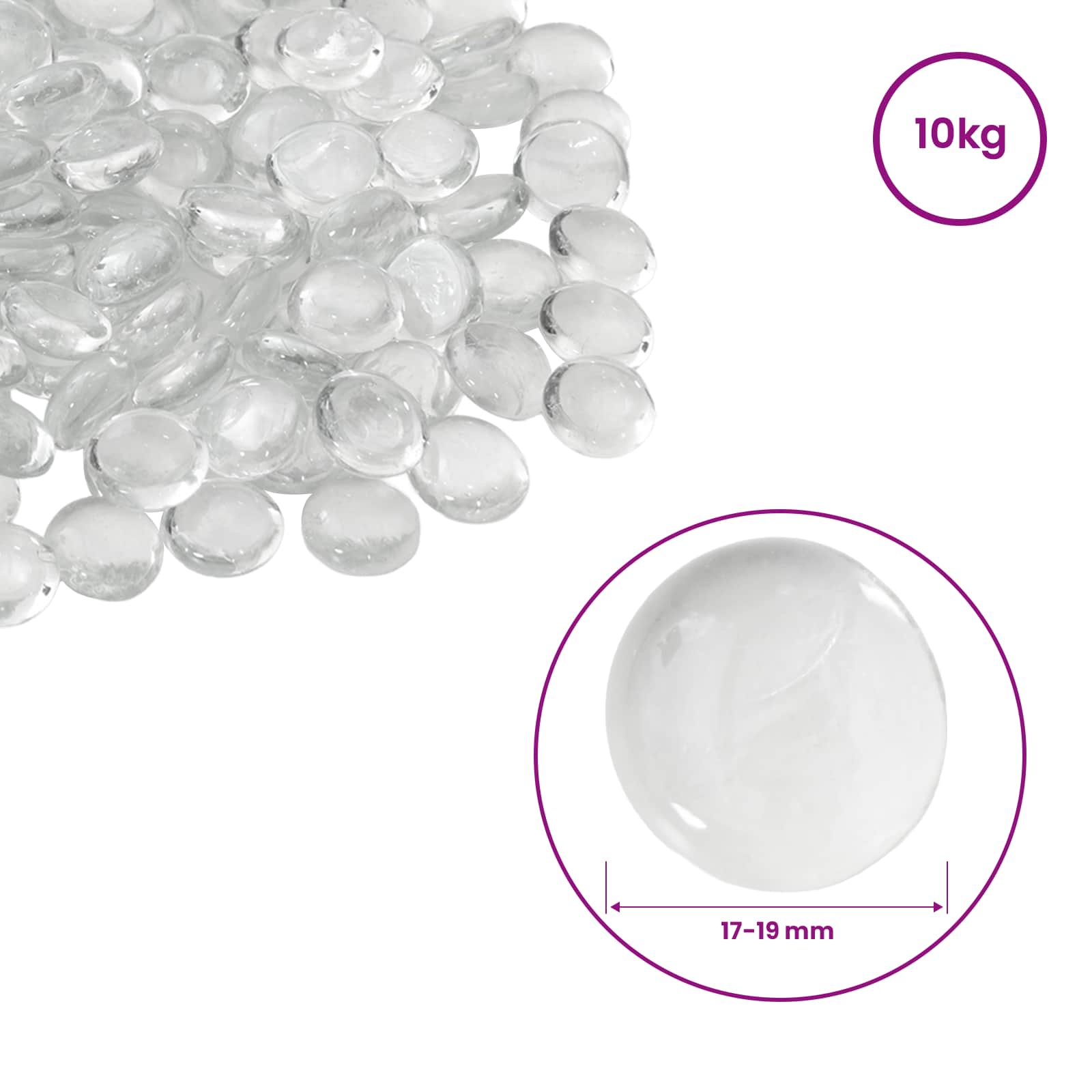 Glasnugget 17-19 mm Transparant Glas
