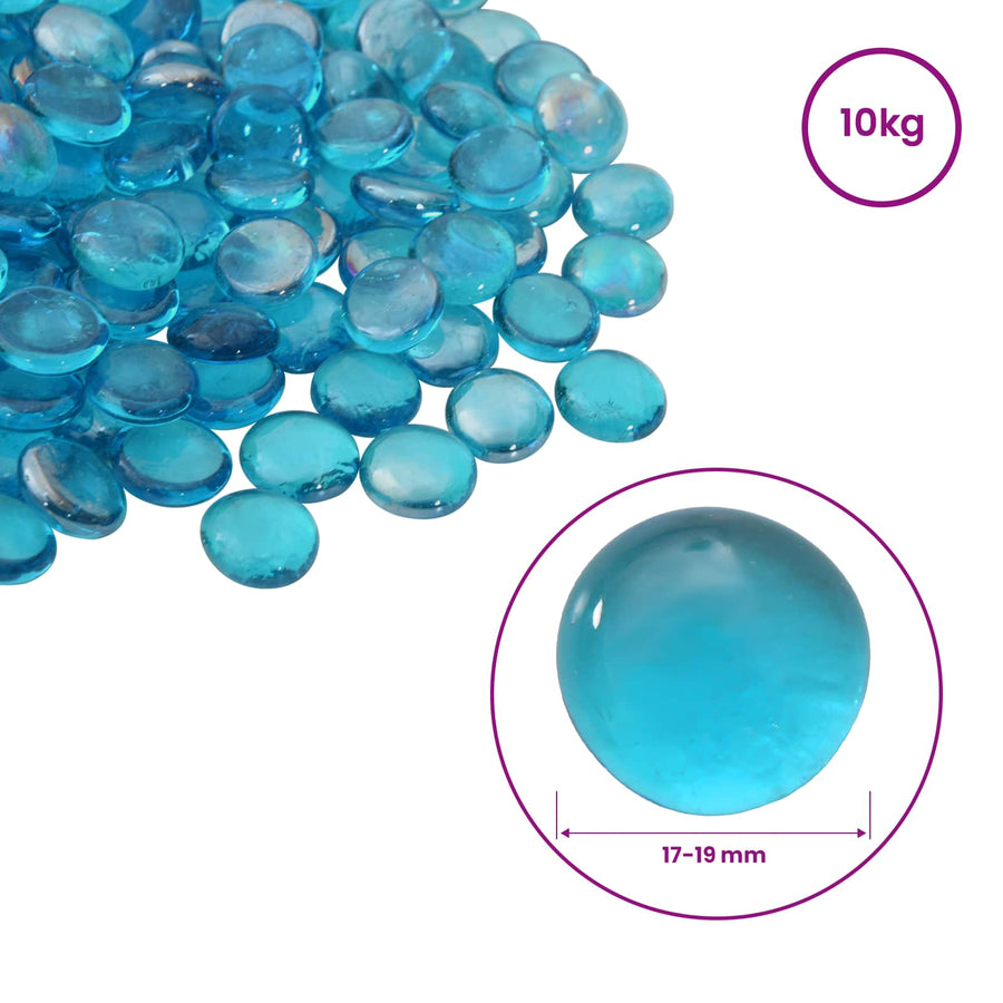 Glasnugget 17-19 mm Aqua blauw Glas