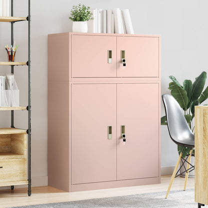 Opbergkast 2 st Roze 90 x 40 x 130 cm Staal Vergrendelbaar