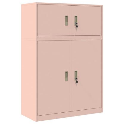 Opbergkast 2 st Roze 90 x 40 x 130 cm Staal Vergrendelbaar
