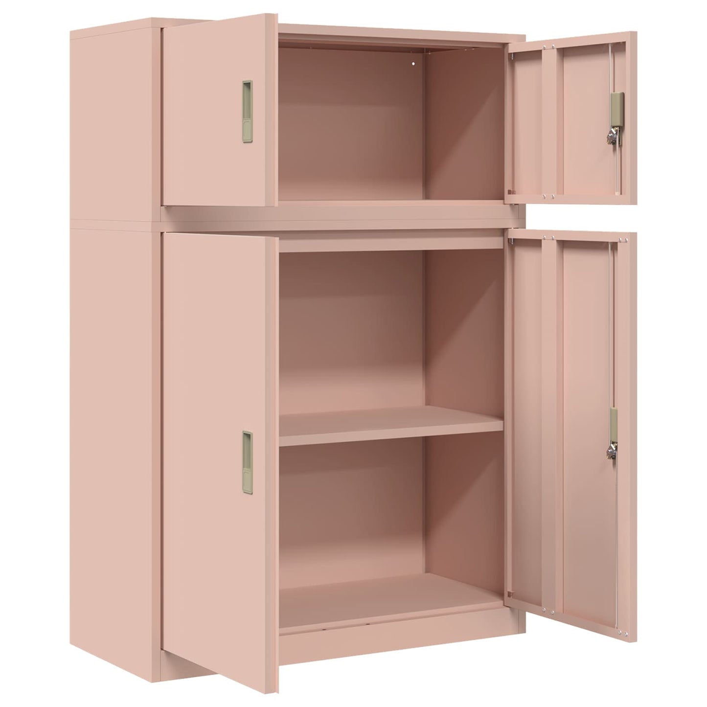 Opbergkast 2 st Roze 90 x 40 x 130 cm Staal Vergrendelbaar