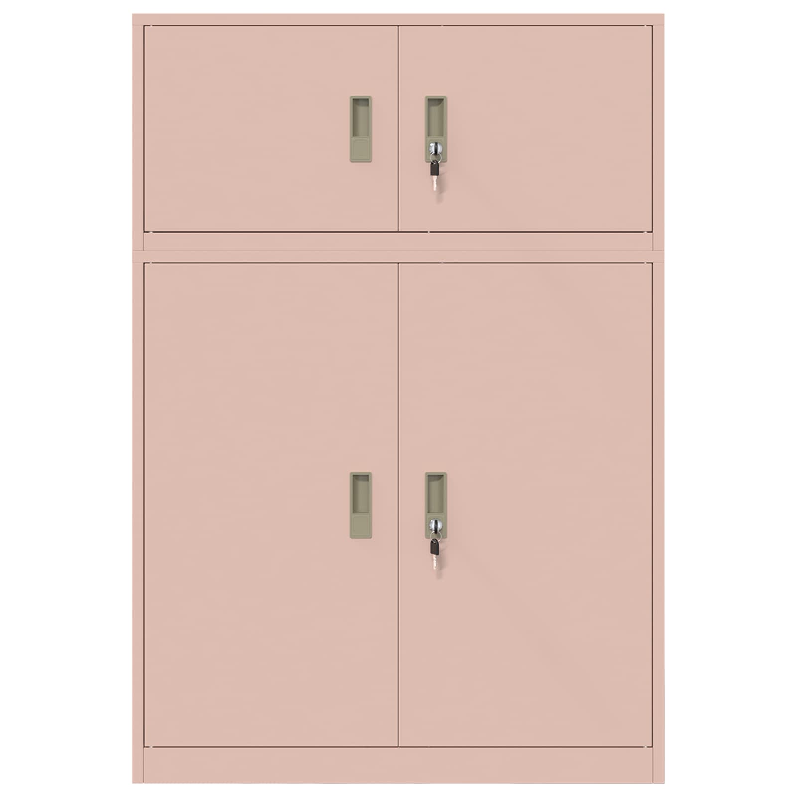 Opbergkast 2 st Roze 90 x 40 x 130 cm Staal Vergrendelbaar