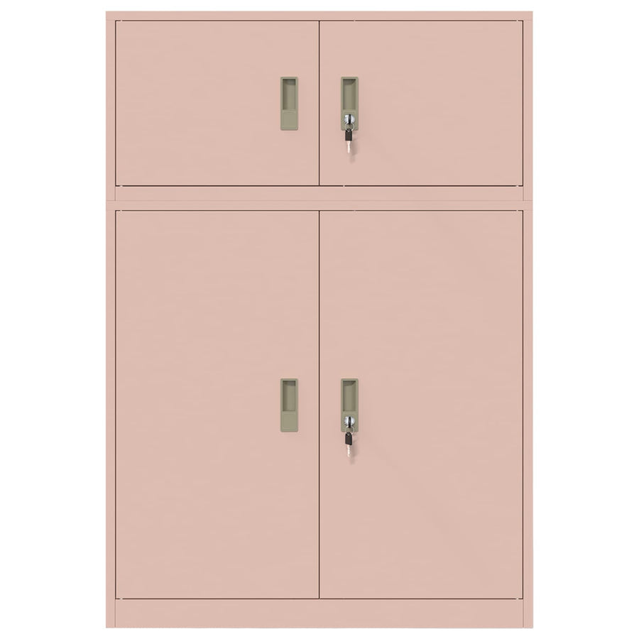 Opbergkast 2 st Roze 90 x 40 x 130 cm Staal Vergrendelbaar