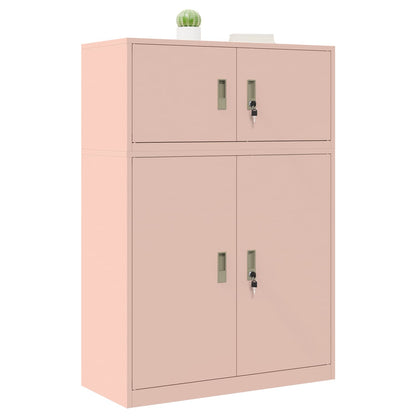 Opbergkast 2 st Roze 90 x 40 x 130 cm Staal Vergrendelbaar