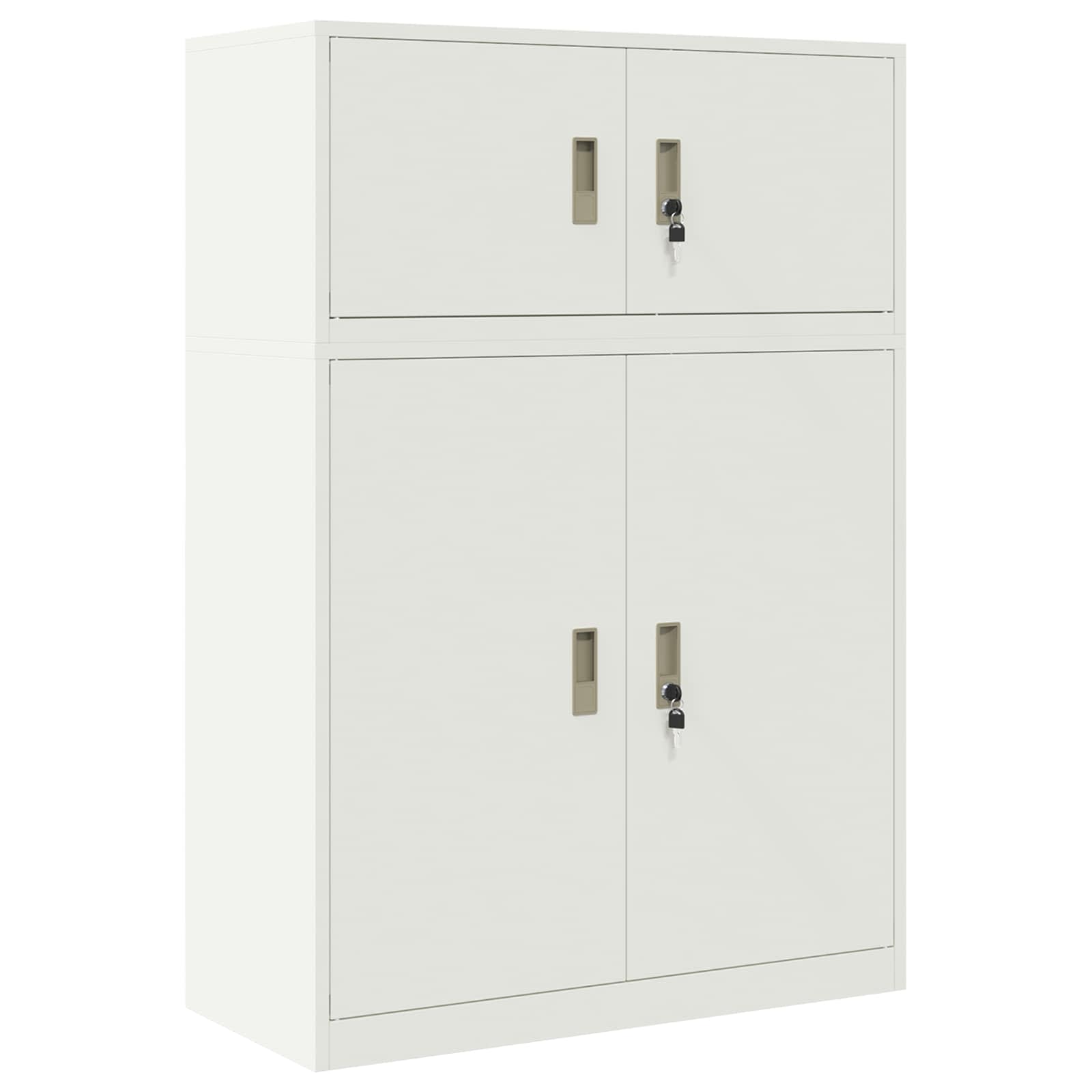 Opbergkast 2 st Wit 90 x 40 x 130 cm Staal Vergrendelbaar
