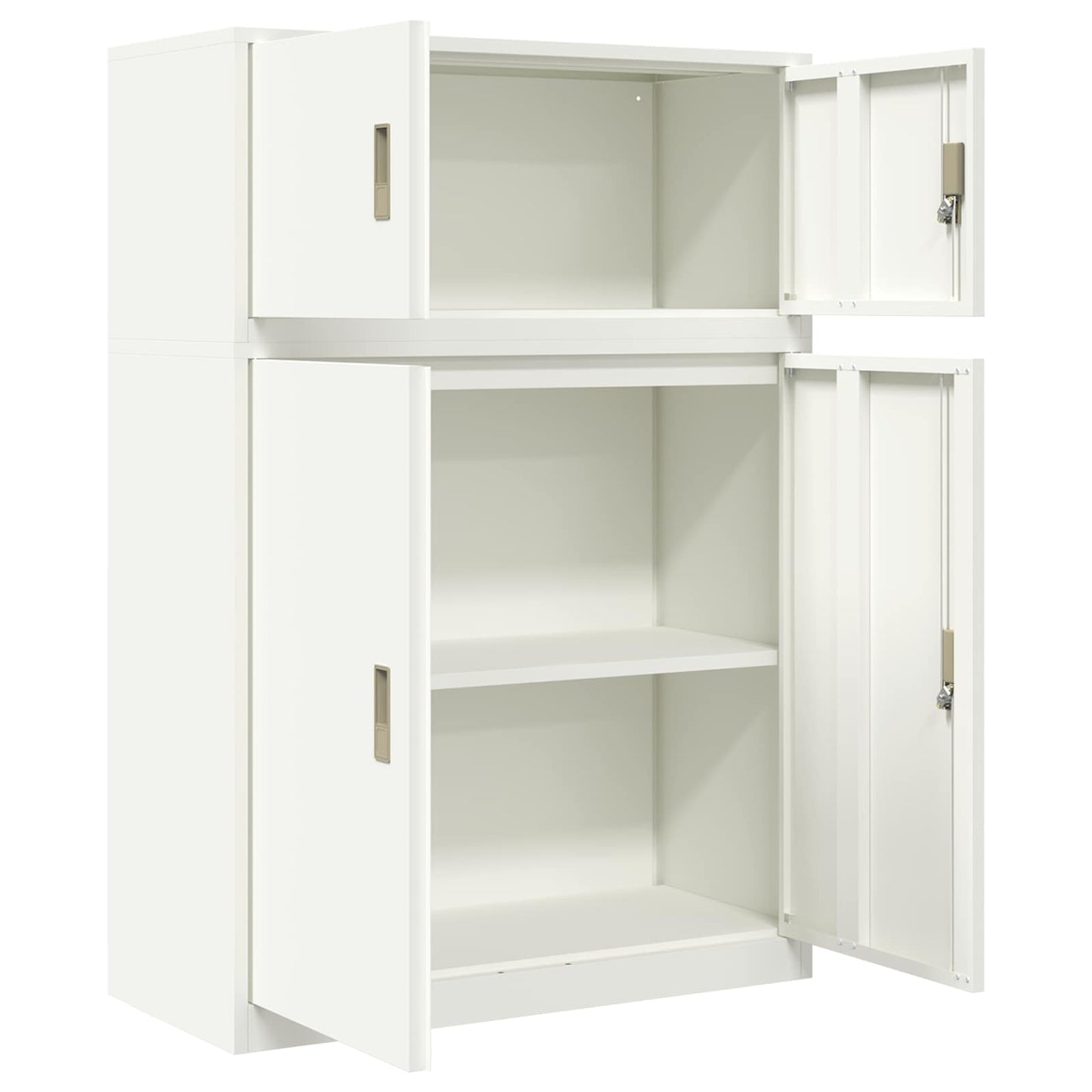 Opbergkast 2 st Wit 90 x 40 x 130 cm Staal Vergrendelbaar