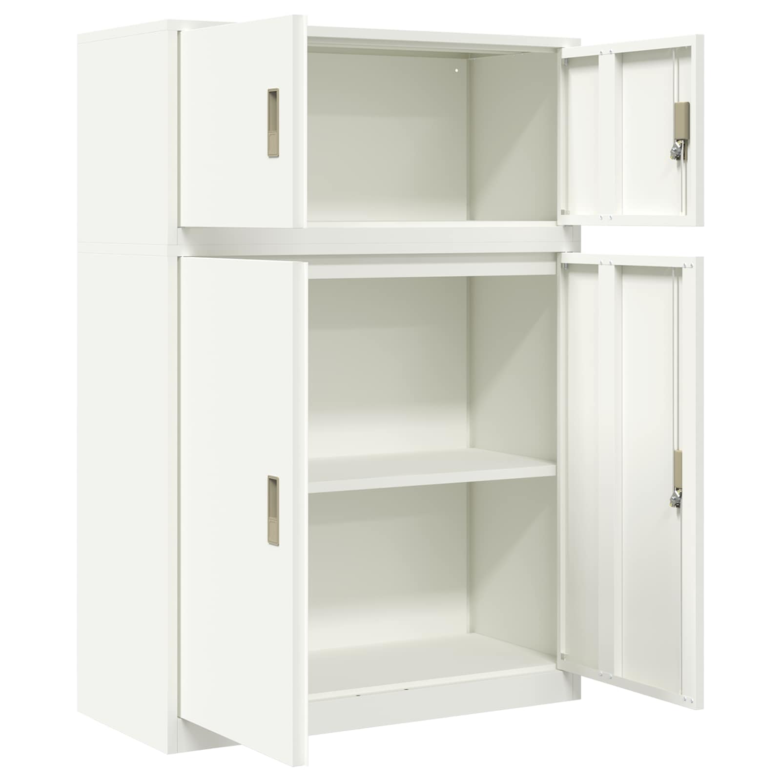 Opbergkast 2 st Wit 90 x 40 x 130 cm Staal Vergrendelbaar