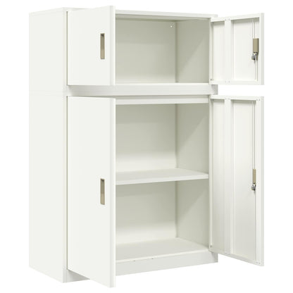Opbergkast 2 st Wit 90 x 40 x 130 cm Staal Vergrendelbaar