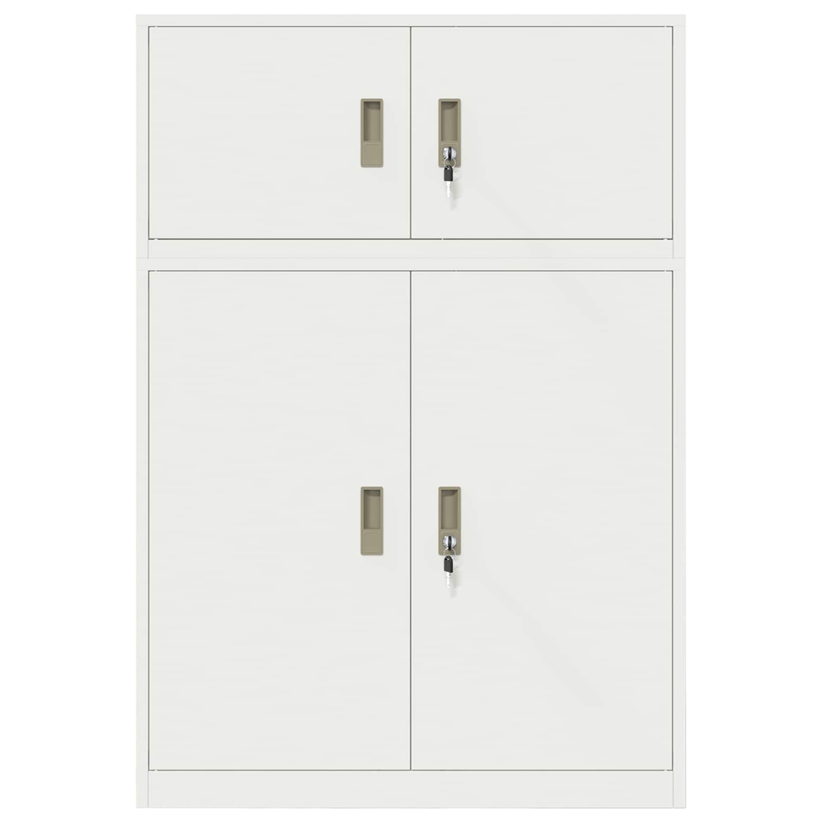 Opbergkast 2 st Wit 90 x 40 x 130 cm Staal Vergrendelbaar