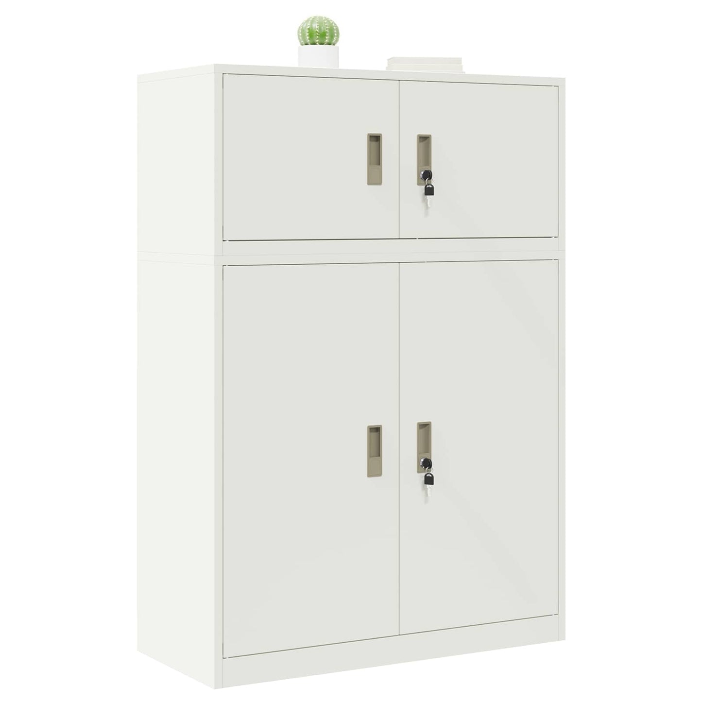 Opbergkast 2 st Wit 90 x 40 x 130 cm Staal Vergrendelbaar