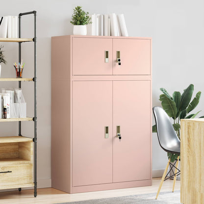 Opbergkast 2 st Roze 90 x 40 x 145 cm Staal Vergrendelbaar