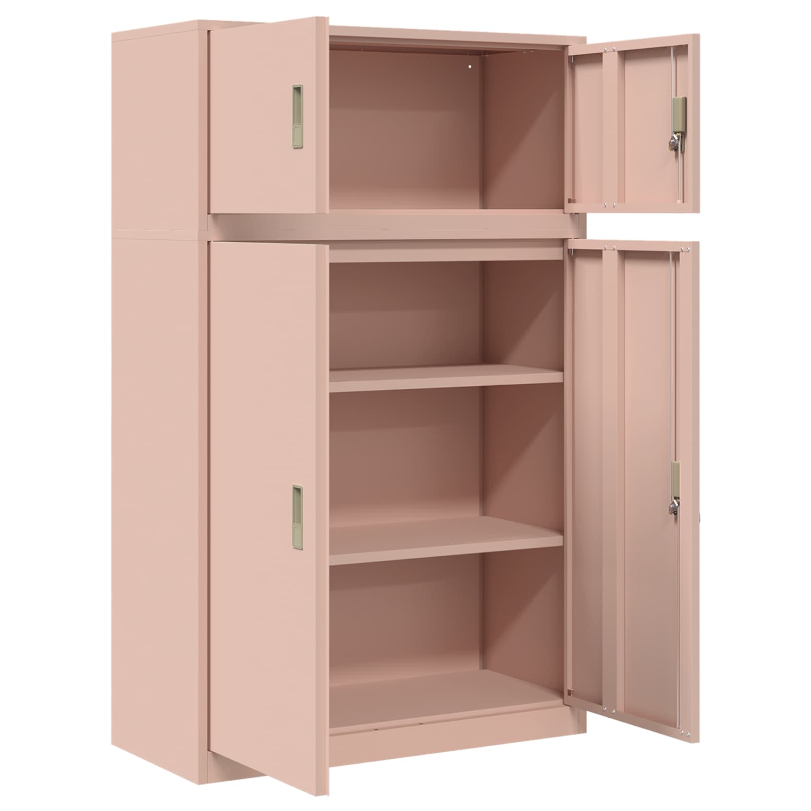Opbergkast 2 st Roze 90 x 40 x 145 cm Staal Vergrendelbaar