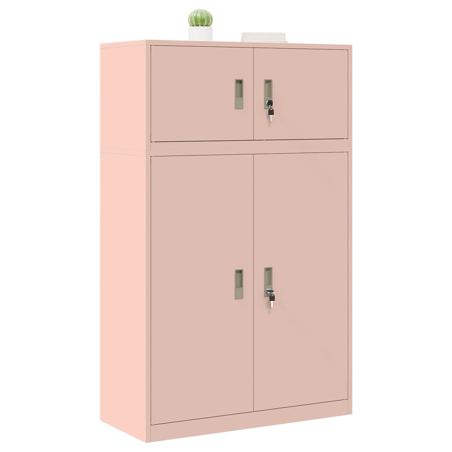 Opbergkast 2 st Roze 90 x 40 x 145 cm Staal Vergrendelbaar