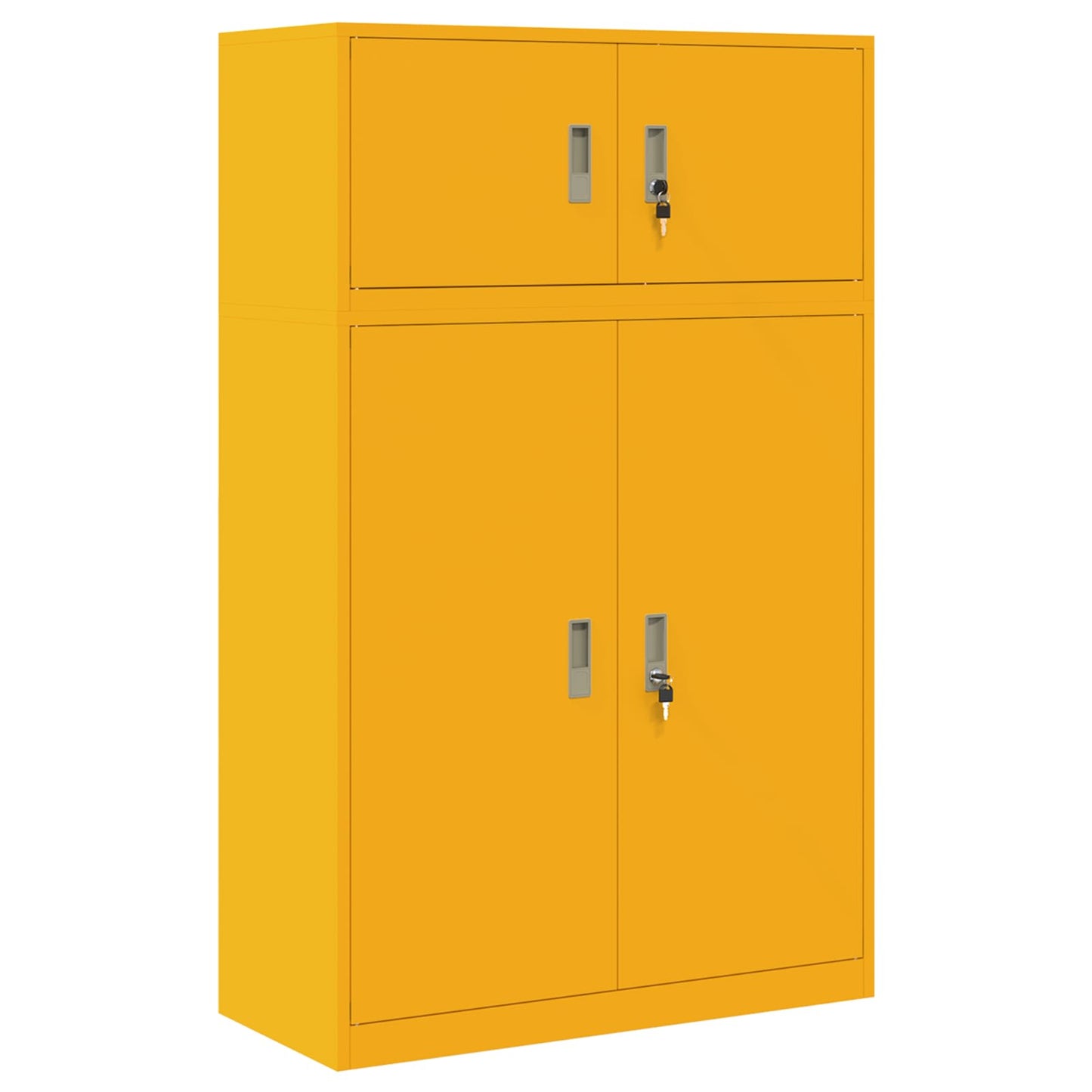 Opbergkast 2 st Mosterdgeel 90 x 40 x 145 cm Staal