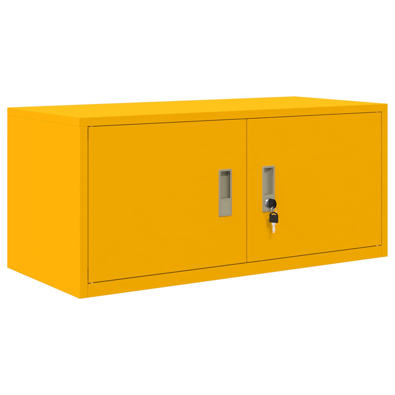 Opbergkast 2 st Mosterdgeel 90 x 40 x 145 cm Staal